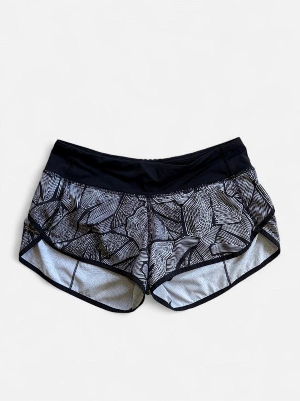 lululemon athletica Black and White Patterned Athletic Shorts